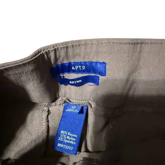 Apt. 9 Tan Beige Light Brown Pull On Straight Leg Women Pants Size 10 Trousers - Picture 3 of 3